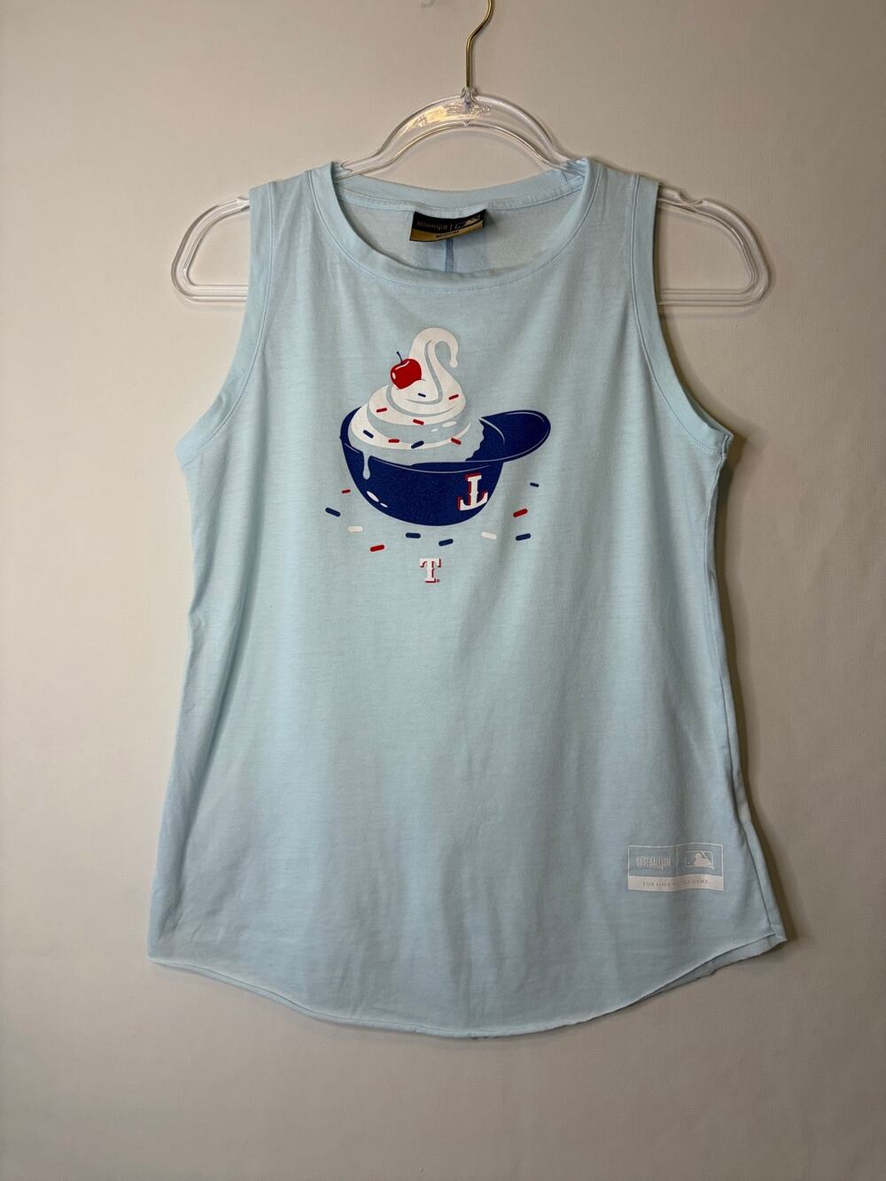 Baseballism MLB Texas Rangers Ice Cream Sundae Helmet Women's Tank Medium